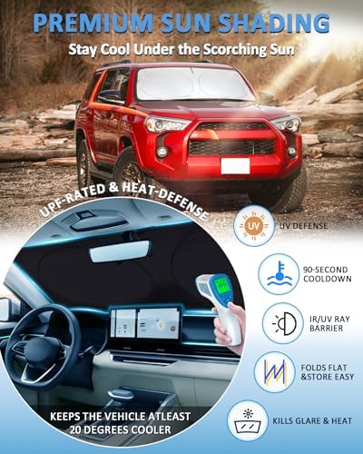 Custom Fit 4-Runner Windshield Sunshade for 4Runner 2010-2026 Window Shield - Image 2