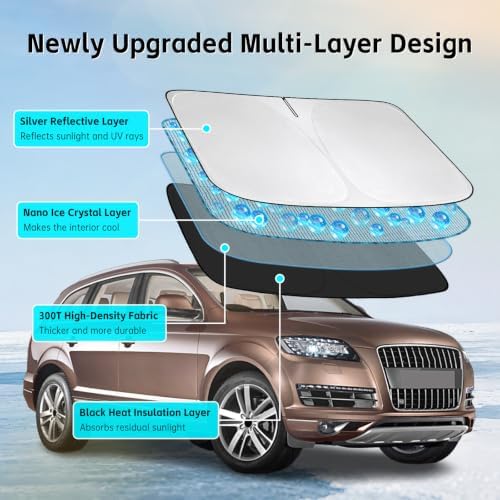 Windshield Sun Shade for Audi Q7 2007-2026 Sunshade - Image 3