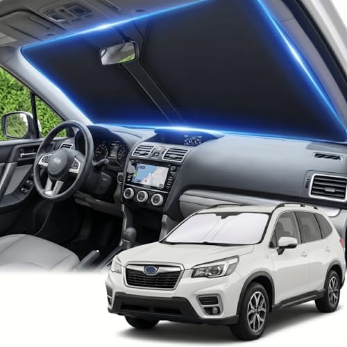 for Subaru Forester 2014-2018 Windshield Sun Shade Front Window Shade Custom Fit Forester Accessories Sun Visor Foldable Shade Blocks UV Rays Summer Must Have Car Accessories by AuyNeas