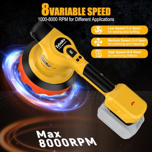 20V Brushless 6-Inch Random Orbital Cordless Buffer Polisher Kit - Image 4