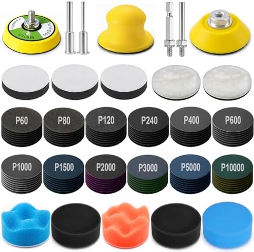 137PCS 2 Inch Sanding & Polishing Kit, Hook and Loop Backing Pads for Drill by Unknown