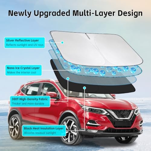 Windshield Sun Shade for Nissan Rogue Sport 2017-2024 Sunshade - Image 3