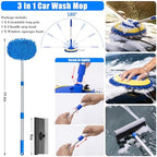 Car Wash Detailing Kit Cleaning Set with Foam Gun Sprayer, Long-Handle Brush, Large Wash Mitt, Towels, Complete Interior & Exterior Car Washing Supply Set (Blue) - Image 2