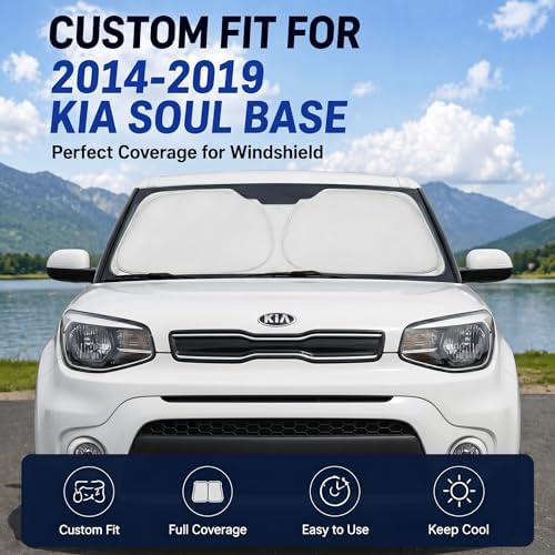 Custom Fit Windshield Sun Shade for Kia Soul Base 2014-2019 - Image 2