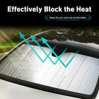 Car Windshield Sunshade, Foldable Reflective Aluminum Foil Windshield Sun Shade, 55.1" x 27.5" Front Window Sun Protector Cover, Universal for Most Cars, SUVs, Trucks (Silver #1) - Image 7