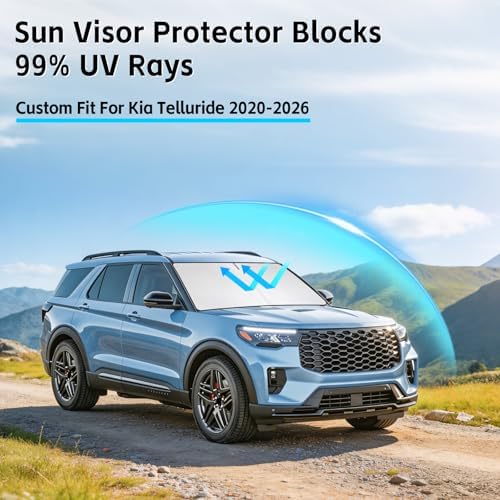 Windshield Sun Shade for Kia Telluride 2020-2026 Sunshade - Image 2