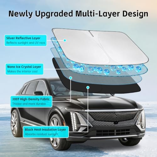 Windshield Sun Shade for Cadillac Lyriq 2023-2026 Sunshade - Image 3
