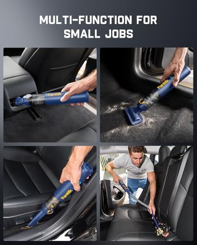 Fanttik Slim V8 APEX Cordless Car Vacuum & Air Duster, 4-in-1 Portable Mini Vacuum with 19000pa Suction Power for Pet Hair, Type-C Charge, One-Touch Empty for Car, Office Desk, Keyboards (Blue) - Image 3
