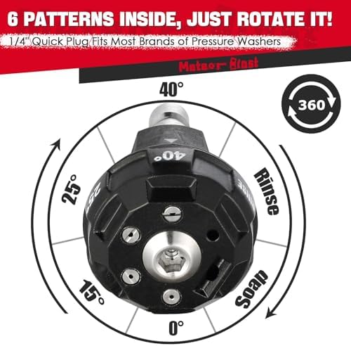 MeteorBlast 6 in 1 Quick Change over Adjustable Pressure Washer Nozzle Tips - Image 2