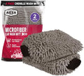 AIDEA Car Wash Mitt Microfiber, 2PK, Car Wash Brush, Grey, 8''X12'' by AIDEAHOME