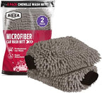AIDEA Car Wash Mitt Microfiber, 2PK, Car Wash Brush, Grey, 8''X12'' by AIDEAHOME
