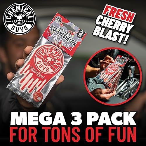Chemical Guys Hanging Air Freshener, Fresh Cherry Scent 6 Pack, Great for Cars, Trucks, SUVs, RVs, Home, Garage, Workspace, Dorm Room & More (2 x 3 Packs) - AIR40602 - Image 5