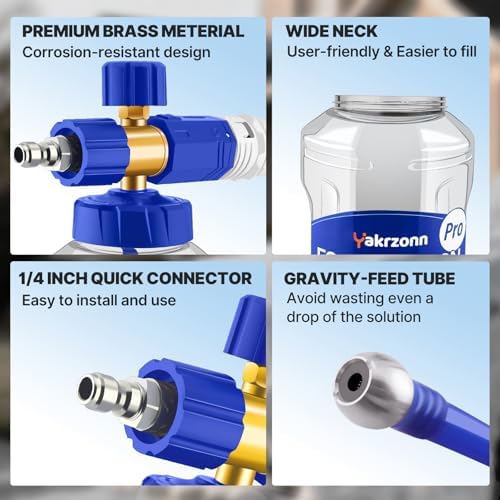 Foam Cannon for Pressure Washer, Professional Car Cannon Lance, 1L Wide Mouth Bottle, 1/4 Inch Quick Connector, 4000 PSI, 360 Rotatable Nozzle, Adjustable Thick Snow Foam, 1.2mm Orifice - Image 6