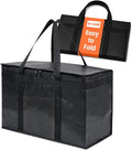 NZ home PRO Large Insulated Food Delivery Bag (2XL, Black, 1 Pack) | Thermal bag, For cold & hot food, Water-resistant, Portable cooler, Soft sided catering tote, Grocery bag with zippered top by NZhome