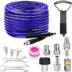 100FT Sewer Jetter Kit for Pressure Washer, 5800PSI Drain Cleaner Hose by Trustworthy
