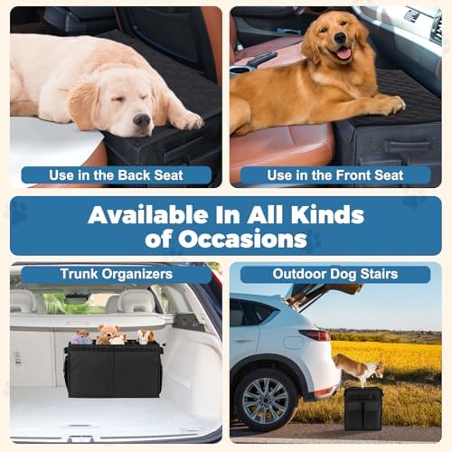 Back Front Seat Extender for Large Dogs Up to 200 Lbs, Adjustable Dog Back Seat Extender with Cushion & Storage Box, Car Organizer Gap Filler for Front or Back Seat - Image 5