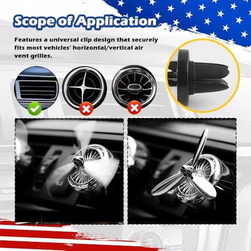 2026 Upgraded Air Force 3 Car Air Freshener,Air Force 3 Fighter Car Vent Clips with Spinning Propeller for Reducing Odors,Universal Air Vent Decorations for Cars as Gift for Men & Pilots - Image 6