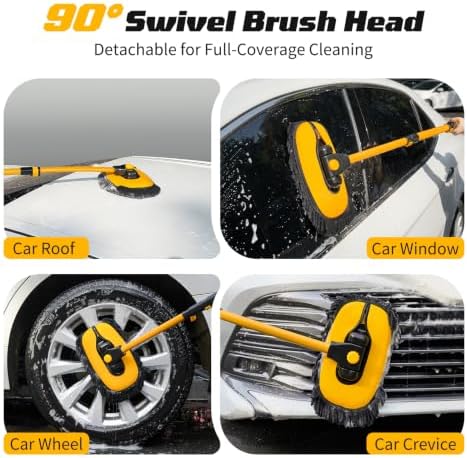Ordenado 15° Curved Car Wash Brush with Long Handle, Car Wash Mop Kit - Image 6