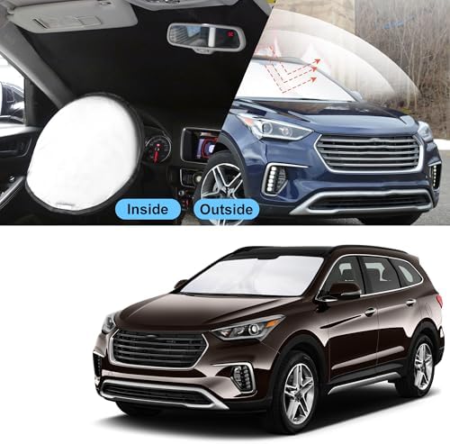 TINGLU Sun Shade for Hyundai Santa Fe 2013-2018 Accessories Windshield Sun Shade Window Shade UV Rays Protection Sun Visor Cover with Steering Wheel Sunshade Storage Bag - Image 6