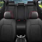 Car Seat Covers Full Set Fit For Hyundai Santa Cruz 2022-2026 ,Black&Red | Premium Faux Leather, Waterproof, Anti-Slip, Airbag Compatible, Breathable, Car Seat Protectors, 2 Rows 5 Seats - Image 2