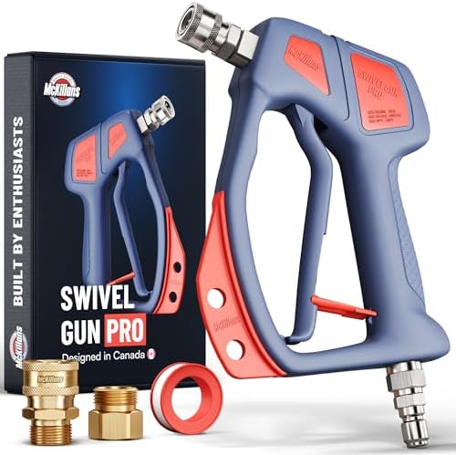 McKillans® Swivel Gun Pro - Swivel High Pressure Water Handle with 3/8" Male Plug and 1/4” Quick Connector Coupler - Power Washer Gun Compatible with Foam Cannon by McKillans