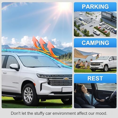 Custom Fit Windshield Sun Shade for Chevrolet Chevy Suburban 2021-2026 - Image 6