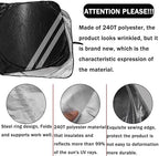 Front Windshield Sun Shade Fit for Dodge Charger Challenger Durango Journey Universal Fit to All Dodge Cars Foldable Sun Visor Protector Custom Fit Dodge Window Sunhade (Black Gray) - Image 3
