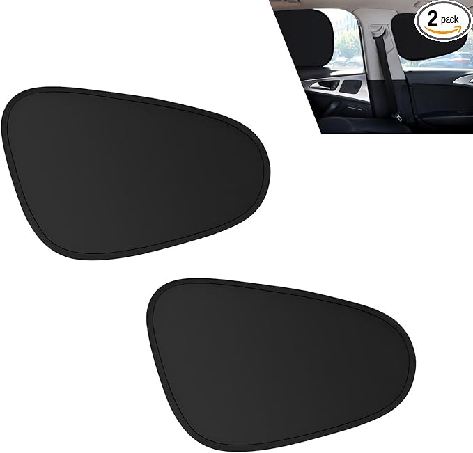 2PCS Car Window Shades, Heat Insulating Sun Blocking Side Window Cover, No Lighting Privacy Curtains, Universal Car Interior Accessories for Baby Camping Napping (Black) by Unknown