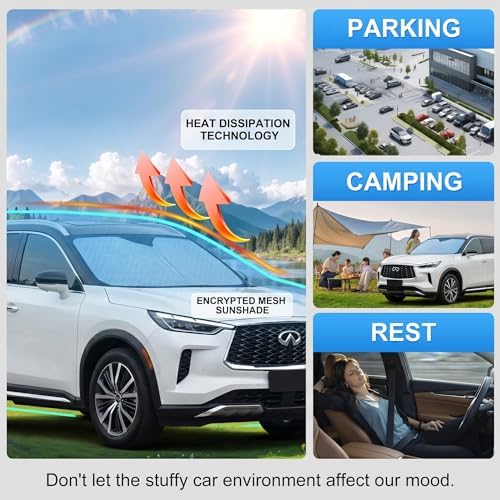 Custom Fit Windshield Sun Shade for Infiniti QX60 2018-2026 - Image 6