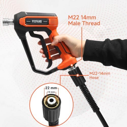 FIXFANS Pressure Washer Gun and Hose Kit, 25FT Power Wash Hose, M22 Fitting - Image 4