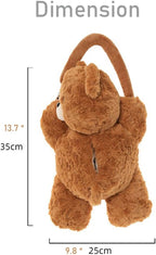 Tissue Box Cover Plush Tissue Box Holder for Car, Home, Decorative Holder/Organizer for Bathroom Vanity Countertop, Nightstands, Office Desk- Deep Brown Bear - Image 5