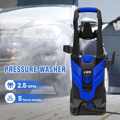 Pressure Washer, Power Washer with 4 Quick Connect Nozzles 1 Foam Cannon, High Pressure Cleaning Machine for Cars/Fences/Driveways/Patios/Farms/Home Cleaning(Light Blue) - Image 2