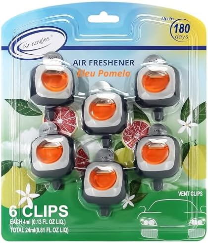 Air Jungles Eleu Pomelo Scent Car Air Freshener Vent Clip 6 Ct by AirJungles