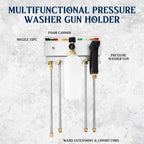 DoubleFill Pressure Washer Gun Holder, Wall Mount Foam Cannon Holder, Car Wash Accessories Organizer for Wand/Nozzle Tips, 1/4'' Pressure Washer Accessories Storage Rack (Silver) - Image 3