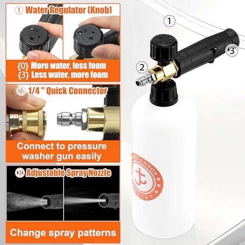 JOEJET Pressure Washer Gun and Foam Cannon Kit, M22-14mm - Image 3