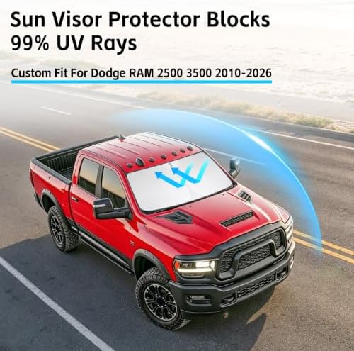 Windshield Sun Shade for Dodge RAM 2500 3500 2010-2026 Sunshade - Image 2