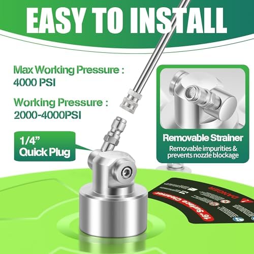 LidoDola 16'' Pressure Washer Surface Cleaner Green, Power Washer Accessory - Image 3