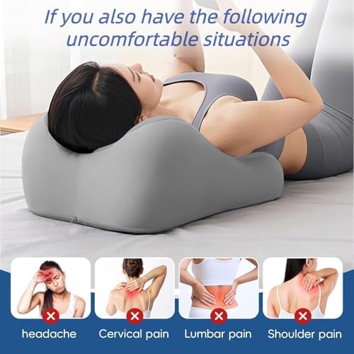 Bed Pillow for Lying on Your Back in Bed, Adult Memory Foam Pillow Reading Pillow for Back Support, Acid Reflux, for Sleeping, Raising Legs and snoring.（Dark Grey） - Image 5