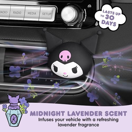 Sanrio Kuromi Car Air Freshener for Cars Trucks SUVs, Hello Kitty and Friends Cute Car Accessories for Women Car Decor Hello Kitty Car Accessories, Replaceable Scent Pods - Midnight Lavender Scent - Image 2