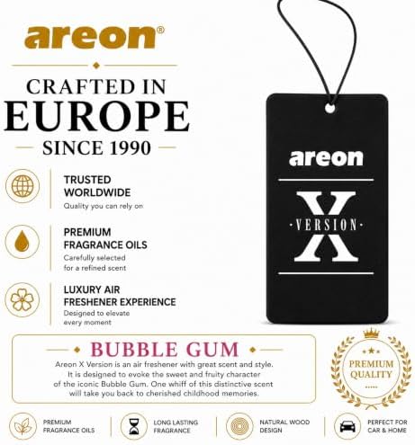 AREON X Version Bubble Gum Paper Hanging Car Air Freshener - Pack of 12 - Image 6