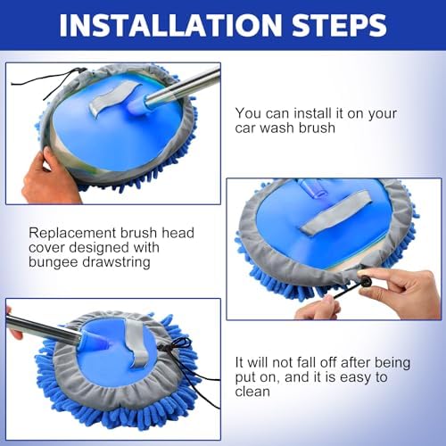 Layhit 5 Pcs Car Wash Mitt Set, Brush Not Included, Royal Blue - Image 3