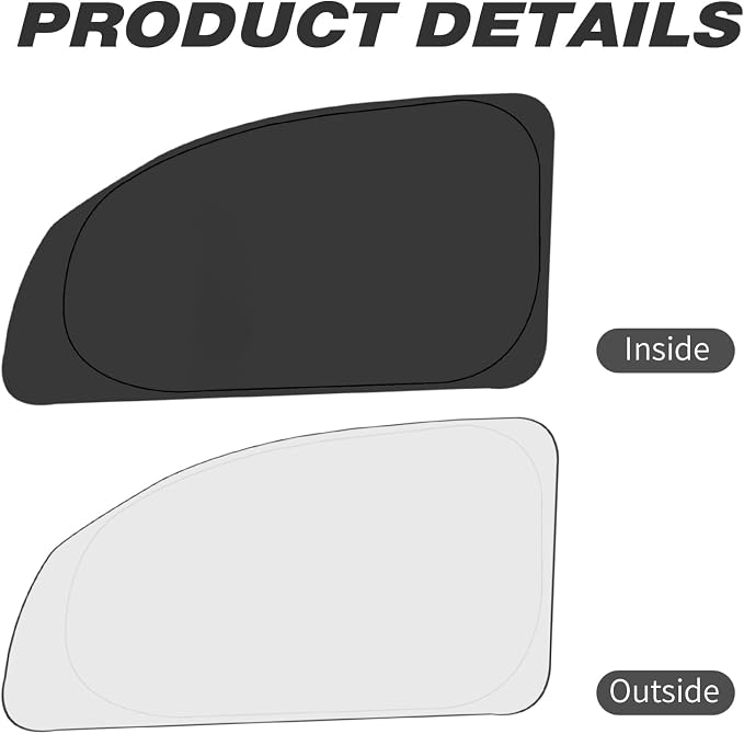 Front Side Window Sun Shade for 2010-2025 Dodge RAM 2500 3500 QuadCab CrewCab MegaCab 4Door, Foldable Window Sunshade Sun Visor Protector, Side Window Shades Blocks UV Rays Heat, Pack of 2 - Image 3