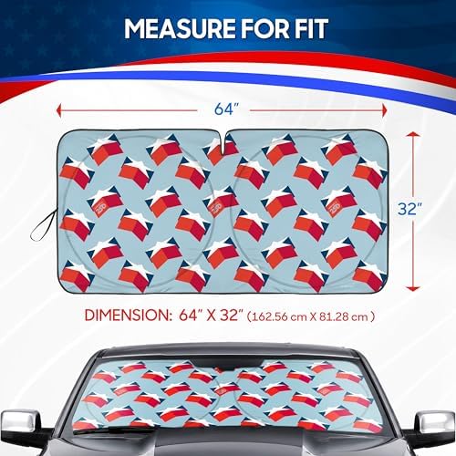 Motor Trend America 250 Windshield Sun Shade for Car Windshield Pop Up Sunshade 3D Stars Patriotic Car Sunshade UV Protection Heat Blocker Foldable Windshield Cover Truck SUV 4th of July Memorial Day - Image 3