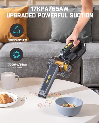 Fanttik Fold V10 Ultra Deluxe Handheld Vacuum Cordless, 17kPa Suction Power, Charging Base, Pivot Nozzle, Up to 35 Mins Runtime, Smart LED Display, Cordless Dustbuster Vacuum for Home, Car - Image 4