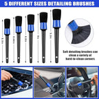 Windshield Cleaner Tool, 17Pcs Car Interior Detailing Kit, Detailing Brush, Towels, Duster, Car Cleaning Kit Interior for RVs, Truck, Trailer (Blue) - Image 4