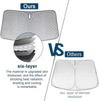 6 Layers Windshield Sun Shade for GMC Sierra 2019-2024 - Image 2