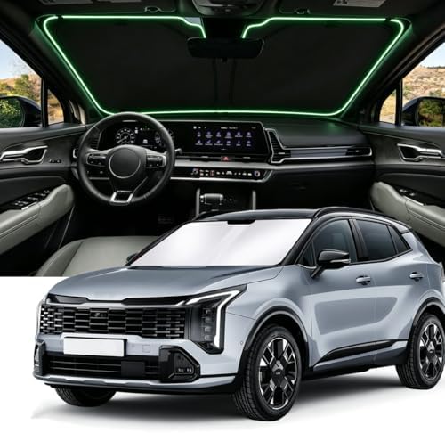 Windshield Sun Shade for 2023-2026 Kia Sportage Compatible Accessories-4 Layers Custom Fit Foldable Front Window Sunshade Sun Visor Protector, Block UV Rays Keep Your Car Cooler by Unknown