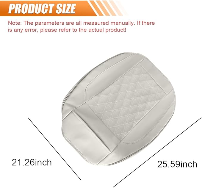 Luxury Faux Leather Car Seat Cover, Car Seats Cushion, Grey | Anti-Slip Waterproof Universal Front Bottom Seat Protector with Storage Pocket for Sedans, SUVs, Trucks, Triangular Pattern - Image 2
