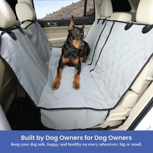 4Knines Dog Rear Seat Cover for Fold Down Seats - Hammock, Grey XL | Heavy-duty split design fits 60/40 and 50/50 fold-down seats. K9-Shield waterproof protection and a non-slip backing. - Image 3