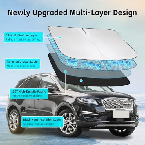 Windshield Sun Shade for Lincoln MKC 2015-2019 Sunshade - Image 3
